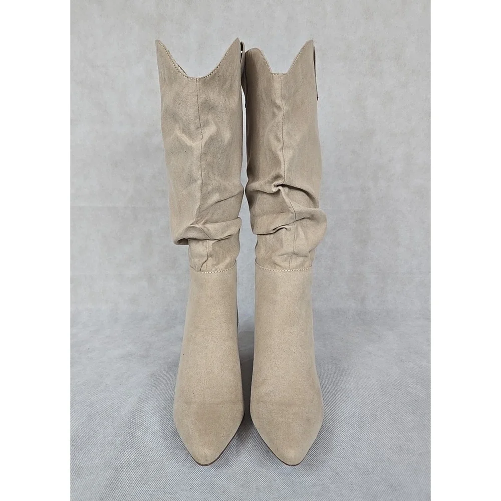 So Brand Boots Womens Size 9.5 Tibia Mid Pull On Comfort Western Fashion Tan NEW